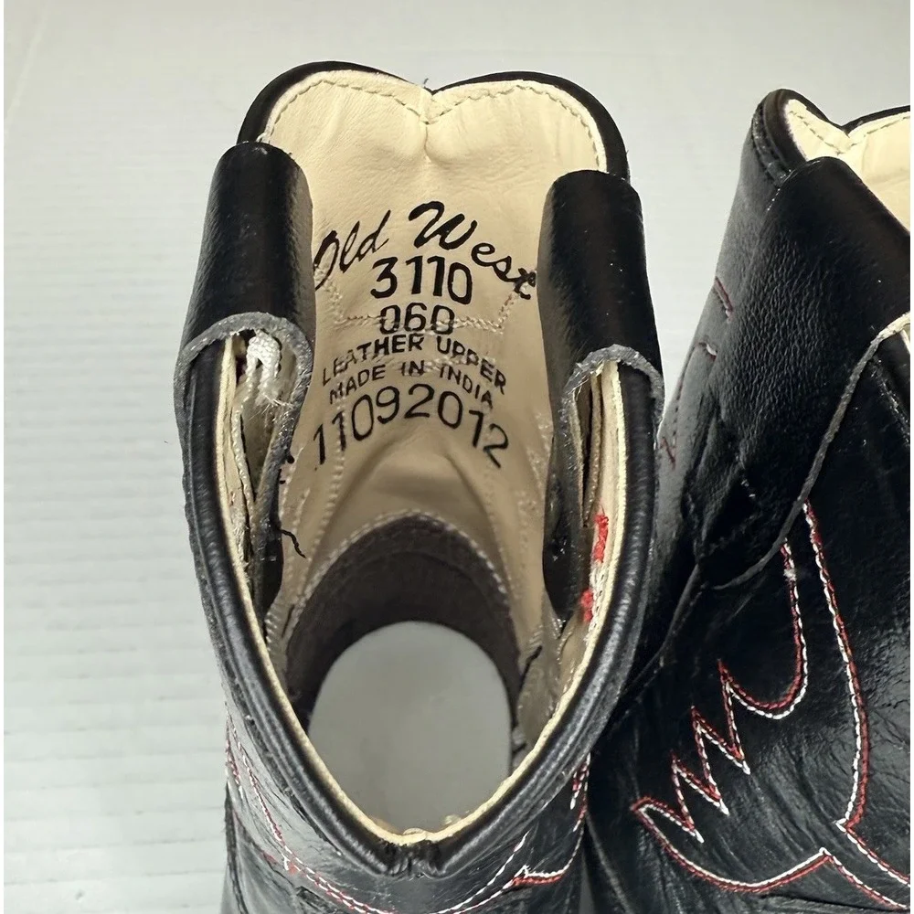 Old West Youth Western Cowboy Boots Leather Upper‎ Boys BSY1822 Brown Size US 6D